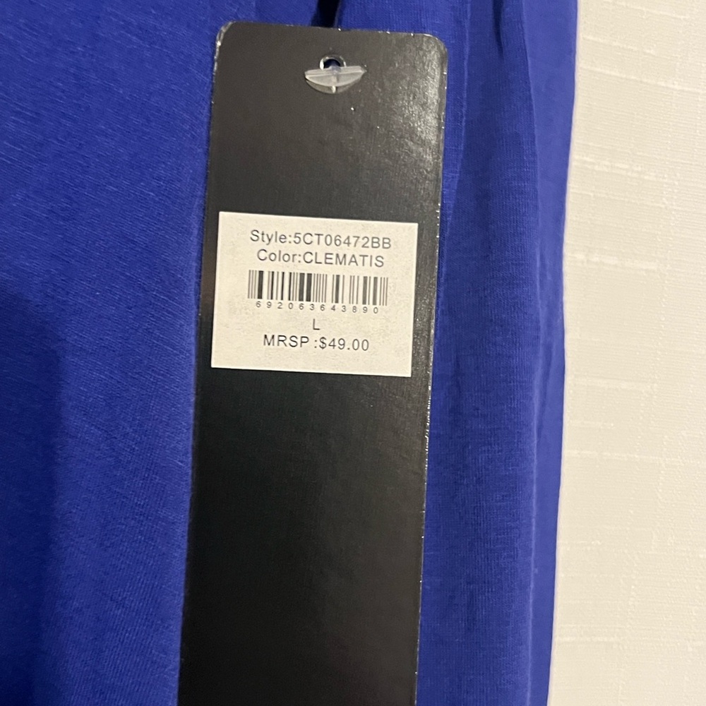 NWT BEBE Royal Blue Logo Long Sleeve Womens Top Large - Picture 11 of 11